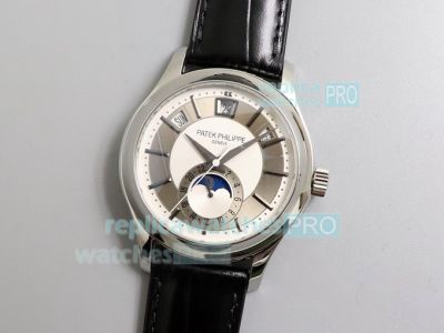 Swiss Caliber 324 Replica Patek Philippe Calatrava 5205G-013 40mm SS Grey & White Dial GRF